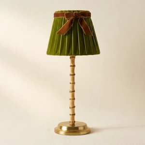 Modern Minimalist Bamboo Rattan Table Lamp Touch Control LED Cordless Rechargeable Cylindrical Lampshade Hotel Dimmable Battery