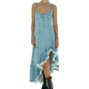 Women's Winter Vintage Denim 2 Piece Set Trendy Patchwork Crop Jacket and High Waist Jeans