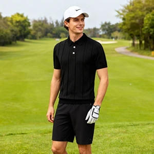 Men's Spring Casual Thin Quick Dry Loose Knitted Shirts -Neck Button Solid Color Lounge Pullover