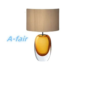 Art Lovely Glass Table Lamp with Fabric Shade Decoration Indoor Lamp