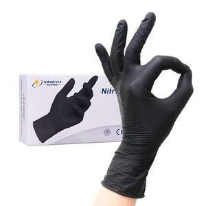 XINGYU Disposable 9-inch 4.5g Black Nitrile Cleaning Gloves Guantes De Nitrilo Trabajo Disposable Nitrile Gloves Powder Free