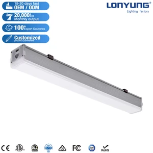 ETL CE Cold White 120cm 240cm Aluminum Linear Batten Lamp Project Warehouse 60W 120W Double T5 Linear Light Linkable LED Tube