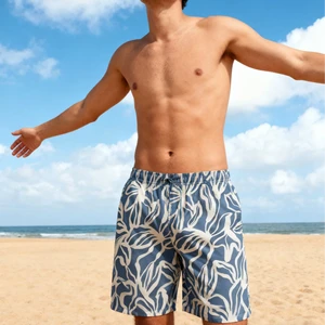 High Quality New Fashion Contrast Color Quick Dry Beach Shorts Stretch Swimming Trunks Shorts with Mesh Lining