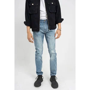 OEM Custom Plus Size Denim Jeans 100% Cotton High Quality Men's Jeans Pants with Pockets for Wholesale