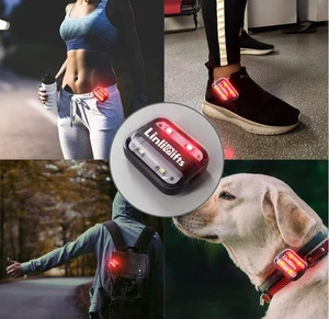 LED Mini Running Lights 4 Modes Reflective Clip-on Running Flashlights for Runners Lightweight Rechargeable Bike Light