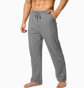 Oem Odm Mens Lounge Pants with Pockets Soft Comfortable Casual Pants Loose Fit Bottoms for Daily Home Wear