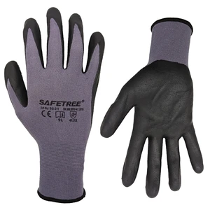 EN Certified Industrial Grade Safety Gloves Nitrile Coated Abrasion Resistant Anti-Slip Construction Mechanics for Heavy-Duty