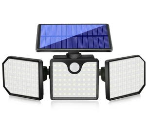 New IP65 Waterproof Outdoor Garden Wireless Solar Energy Red Blue Led Security Wall Warning Light With PIR Motion Sensor