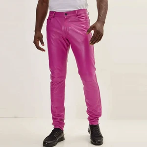 Stylish Men's Leather Flared Pants - High-Quality, Retro Bell-Bottom Trousers for Fashionable top quality and Casual Wear