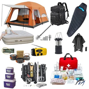 Factory Selling Travel Tactical Emergency Survival Kit Bag Camping Trauma Survival First Aid Equipment Kit With Tent