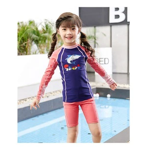 Top Quality Children 2 Piece Swim Set Boys Girls Wet Suit Sun Block Long Sleeve Kids Diving Suit Split Swimsuit