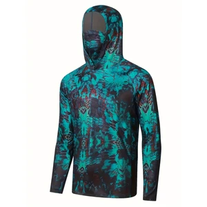 Professional UPF 50 Moisture-Wicking Quick Dry Breathable Lightweight Plus Size Men's Fishing Hooded Sunblock Neck Shield