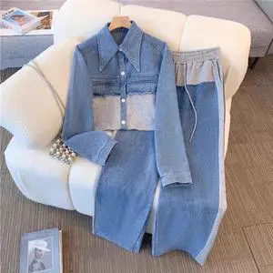 Wholesale New Fashion Women's Denim Long Sleeve Suit