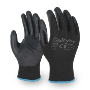 SKYEE Elastic Cuff Anti-cut Foam Nitrile Palm Coated Automotive Safety Work Cut Resistant Gloves With Soft Lining