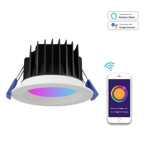 Recessed Dimmable RGB CW Mobile APP Control ZigBee Bluetooth Wifi Smart Lamp Recessed Led Downlight OEM ODM Smart Home Lights