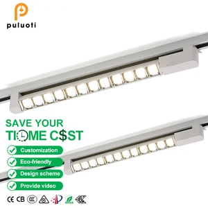 533mm*33mm 20W LED CCT Magnetic Track Lights Grille Light White/Black COB Ceiling 90° Rotatable Aluminum For Indoor Track Rail