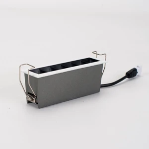 Aluminum Square Rectangle LED Recessed Downlight 6W-20W Office Ceiling Grille Spotlight for Hallway Gallery Lighting
