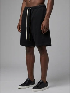Wholesale Heavyweight Cotton Embroidered Anti-Wrinkle Shorts Hidden Subtle Tonal Detail Oversized Drawstring Unisex Minimalist