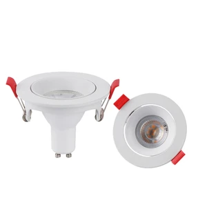 Square Aluminum LED Modern Anti-Glare Adjustable Angle GU10 Recessed Downlight Housing 7W IP33 Rated 86mm Cut 3-Year Warranty