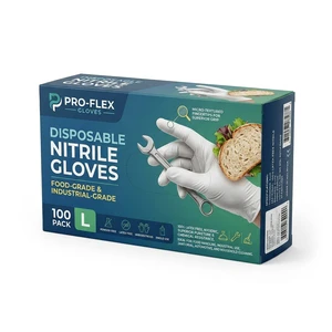 Brillink White Disposable Everyday Nitrile Gloves Latex-Free Silicone-Free Powder Free Non-Sterile Customizable Textured Safety