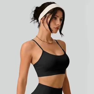 New Arrivals Plus Size Lightweight Breathable High-Elastic Nude-Feel Women's Summer Yoga Sports Bra Fitness Vest Top Camisole