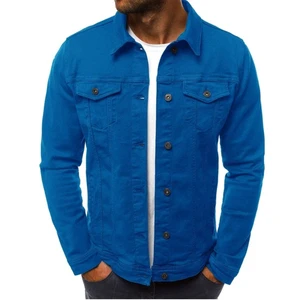 Men's Vintage Y2K Striped Denim Bomber Jacket Casual Hip Hop Retro Streetwear