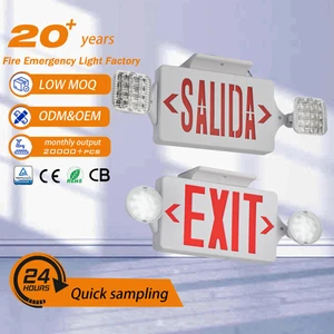 Tuoming Lithium Rechargeable Safety Plastic LED Emergency Exit Light Signs with 2 Hours Backup for Public Spaces