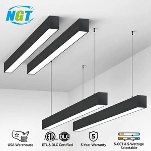 4Ft 8FT LED Linear Pendant Light 3500/4000/5000/5700/6500K Linkable Fixtures With Backlight For Workshop Office Shop