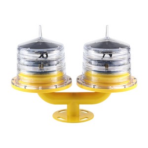 ICAO Low Consumption Long Visual Range Dual Head Solar-Powered Aviation Obstruction Lights Beacon Light