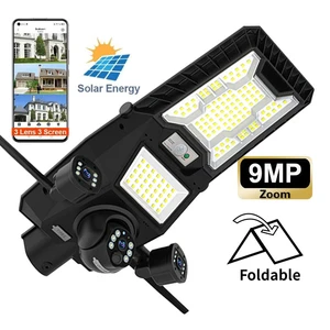 Foldable Solar Powered LED Street Light with IP65/IP66 Rating for Road Security and CCTV Flood Lighting