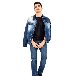 Oem Men's Winter Denim Jackets Casual Jean Outwear Waterproof Anti-Bacterial Breathable Oversize Zipper Coat