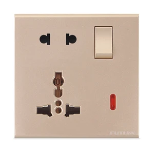 :Good Quality Factory Cheap Price Electric Switch Socket Stainless 1gang 5 Pin Multi Function Socket With Wall Light And Switch