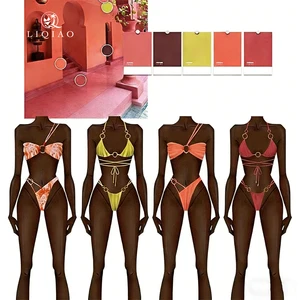 LQ 2026 Luxury Triangle Swimsuit Women Bikini Sets Factory Design Your Own Recycled Polyester Swimwear