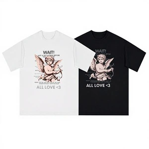 New Short Sleeve Cotton T-shirt Men's Women's Summer Korean-style Hong Kong Style Loose Casual Trendy Letter Printed Top