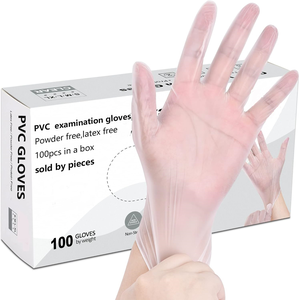 Clear PVC Disposable Gloves Food Safety Cleaning Household Hairdressing Kitchen Tattoo Beauty Salon Transparent Vinyl Gloves