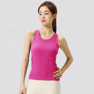 Custom Yoga Sleeveless Quick-Drying Seamless Breathable High-Elastic Slim-Fit Female Top