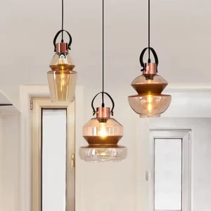 Zeal Lighting's New Arrival Amber Glass Cover Hanging Light Elegant Indoor Glass Pendant for Home Office
