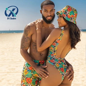 Sexy One Piece Swimsuit Men Women Matching Couples Swimwear Digital Print Guangdong Adults Breathable Support JY Swimwear