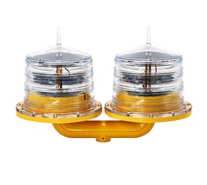 Solar Double Aviation Obstruction Light / Twin Obstacle Light For Telecom Towers Or Buildings