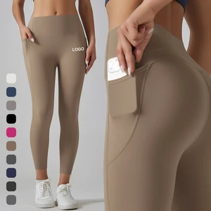 Buttery Soft Yoga Legging With Side Pocket OEM Plain Gym Fitness Slimming Athletic Leggings For Women