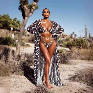 Beach Cover-up Printed Shirt Seaside Vacation Cardigan Robe Beachwear Sand Clothing for Women