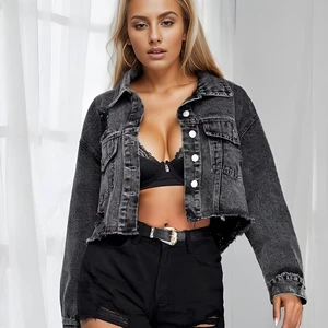 Fall Winter Full Sleeve Blue Pockets Elegant Women Boutique Western Stylish Vintage 2025 Denim Jean Jacket for Ladies