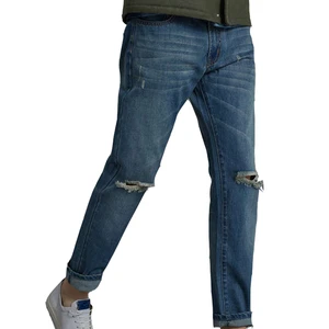 Men's Plus Size Mid Waist Button Fly Classic Stretch Dark Blue Casual Denim Overalls Softener Knitted