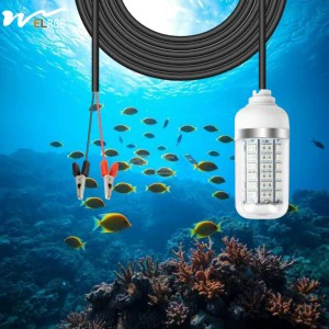 12V 5W LED Submersible Fishing Light, Underwater Night Fishing Lamp Crappie Lures Bait Squid Shrimp Light