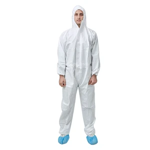 Junlong Disposable Anti-Static Boot Coverall with Waterproof PP Material for Clean Room Biological Safety Isolation Hazmat Suit