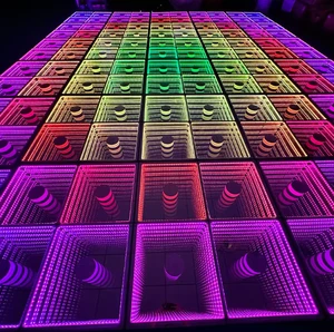 UNOXINE 12*12 Interactive Inductive LED Dance Floor Tiles with 3D Stepless Remote Control Lighting for Wedding Events