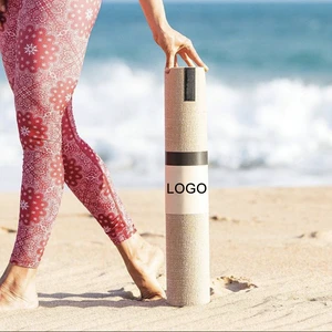 5mm Eco Friendly Home Gym Durable Non Slip Soft Fitness Sustainable Custom Logo Sweat-Absorbent PVC Natural Jute Yoga Mat