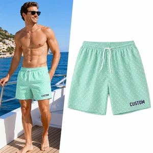 Custom Premium Sublimation Print Swim Trunks With Soft Mesh Lining For Boutique Luxury Shop Beach Shorts