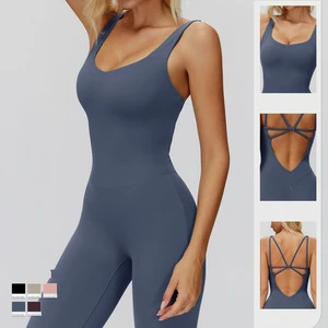 2025 New Brushed One-piece Yoga Suit Tight-fitting Slimming Jumpsuit Running Exercise Sports Fitness Clothes