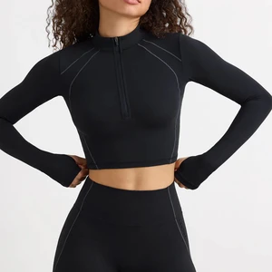Women Seamless Breathable Lightweight Yoga Top with Four-Way Stretch for Gym Running & Daily Fitness Yoga Activewear Top
